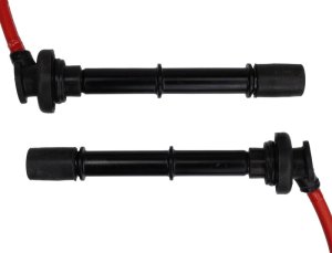 Ford Mustang Spark Plug Wire Set - Ford Racing - 9mm, Spiral-Wound, 45 Deg. Long Boot, Stainless Steel Terminals - Red - `96-`04